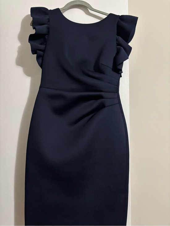 Eliza J Dresses & Skirts - Eliza J Navy Ruffle-Sleeve Sheath Dress